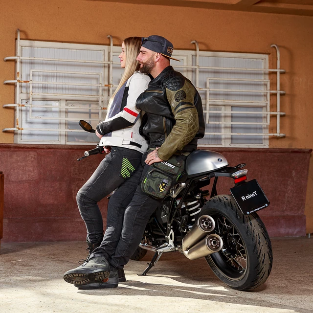 Męskie spodnie dżinsy motocyklowe W-TEC Leonard - Czarny