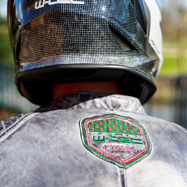 Męska skórzana kurtka motocyklowa W-TEC Sheawen Waxed Grey - szara - Szary