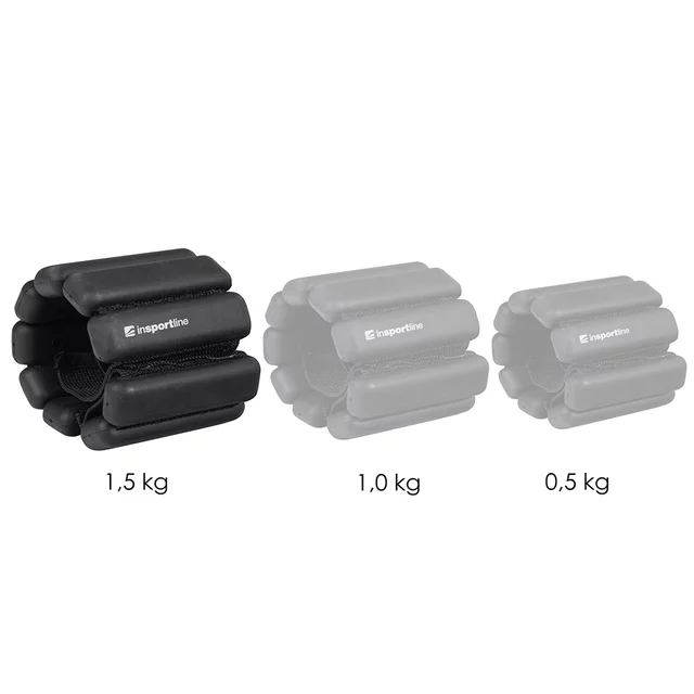Obciążniki fitness na kostki i nadgarstki inSPORTline Brace 2x1,5 kg ∙ silikonowe ∙ regulowane obciążenie ∙ z rzepem - Beżowy