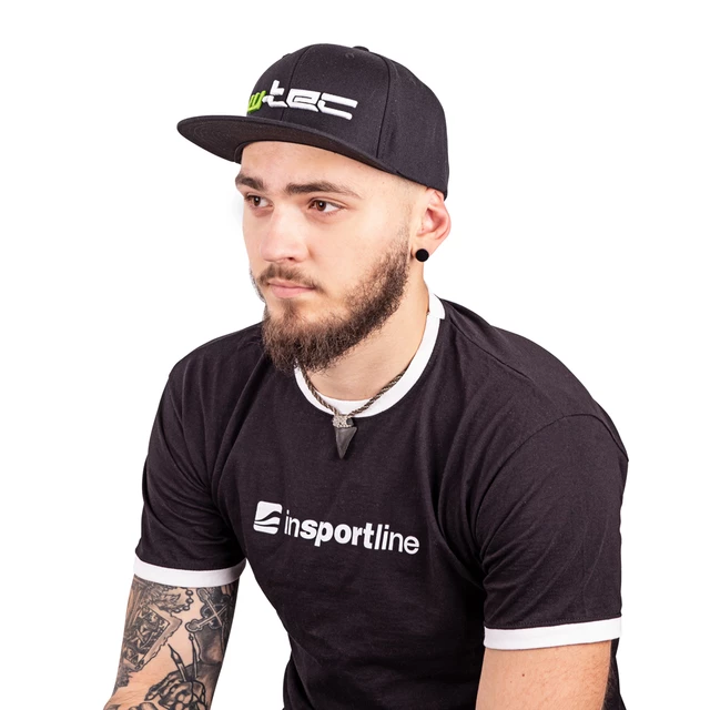 Czapka z płaskim daszkiem W-TEC Russjack - Czarny z zielono-białym logo
