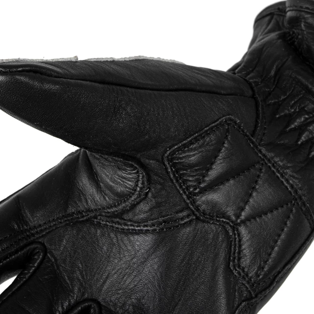 Klasyczne rękawice motocyklowe W-TEC Classic - Jawa czarna z czerwono-białym paskiem
