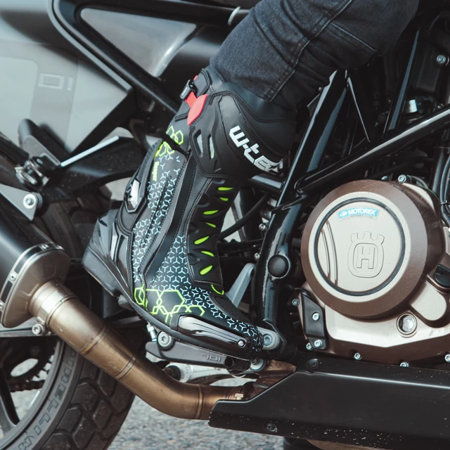 Męskie buty motocyklowe W-TEC Reaper - Czarno-zielony