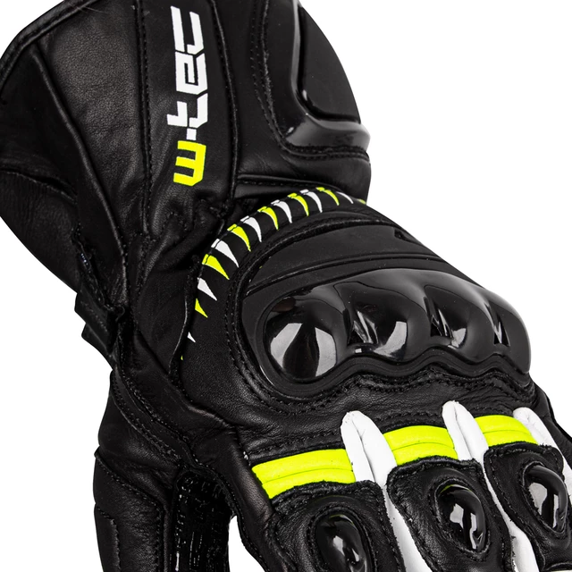 Rękawice motocyklowe W-TEC Evolation - Czarno-biały fluo