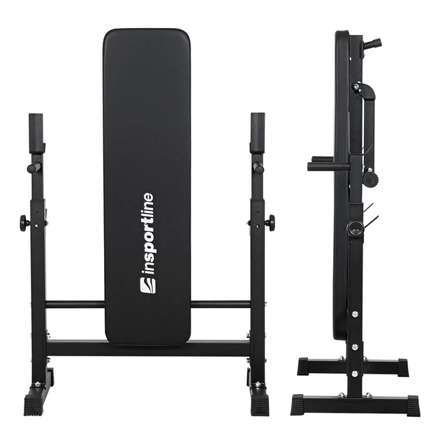 Ławka ze stojakiem, gryfami i obciążeniami inSPORTline CEM 180+40 cm/30 mm 5-105kg