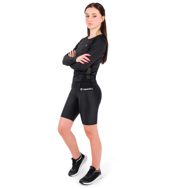 Koszulka damska fitness z długim rękawem longsleeve inSPORTline T-Long - Czarny