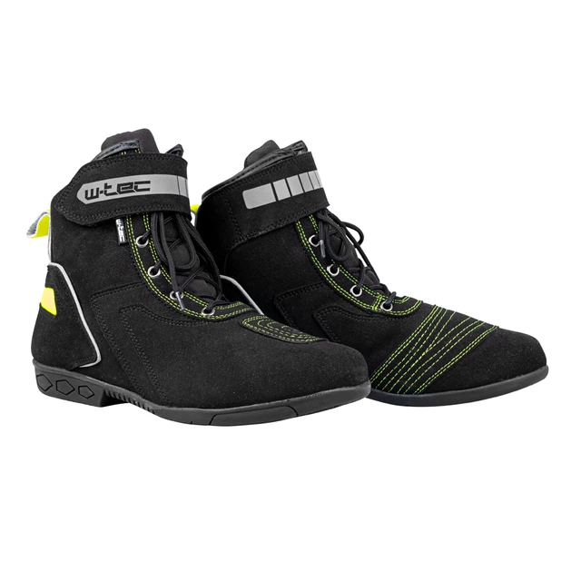 Buty motocyklowe W-TEC Sixtreet - Czarno-zielony - Czarno-zielony