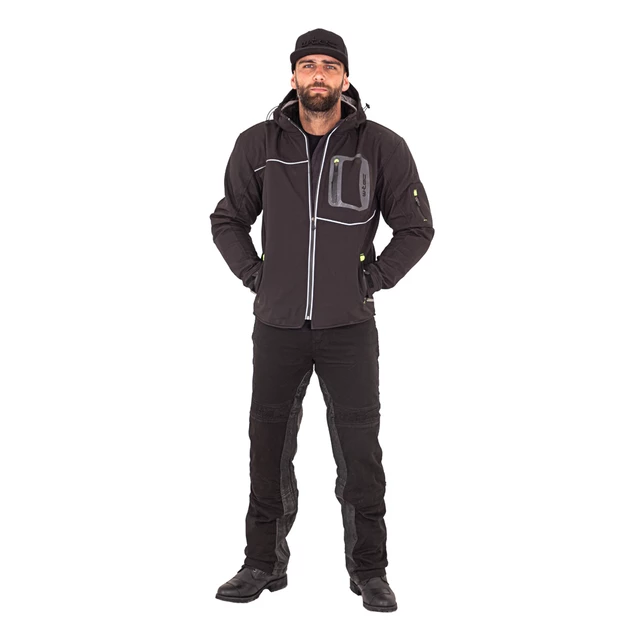 Męska kurtka motocyklowa soft-shell W-TEC Borozef - Czarno-zielony