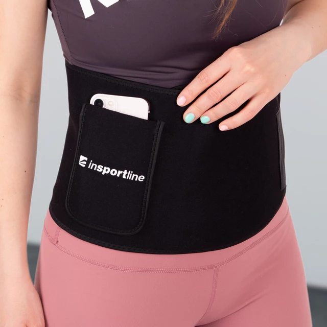 Neoprenowy pas lędźwiowy wyszczuplający inSPORTline Waistpire - Czarny
