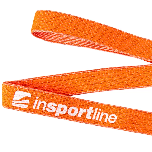 Guma oporowa do ćwiczeń fitness, opaska inSPORTline Rand Strong 208x3,3 cm / 8 kg - Pomarańczowy