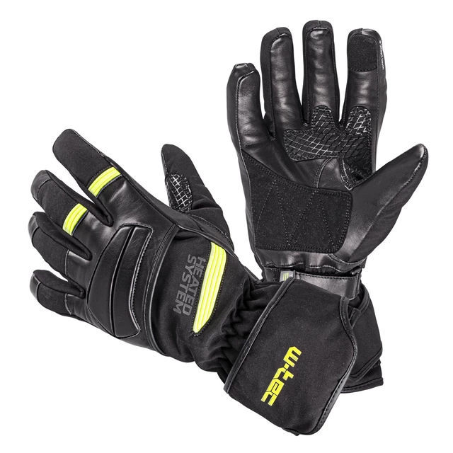 Rękawice podgrzewane motocyklowe, narciarskie W-TEC HEATride - czarny-fluo zielony