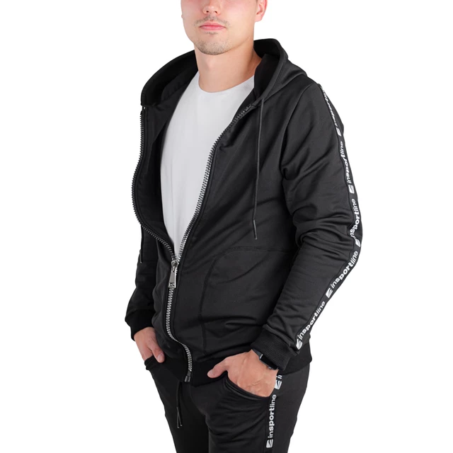 Męska bluza sportowa z kapturem inSPORTline Comfyhoodie Man - Czarny