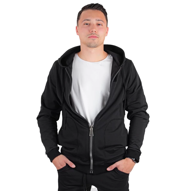 Męska bluza sportowa z kapturem inSPORTline Comfyhoodie Man - Czarny