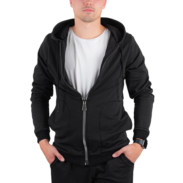 Męska bluza sportowa z kapturem inSPORTline Comfyhoodie Man - Czarny