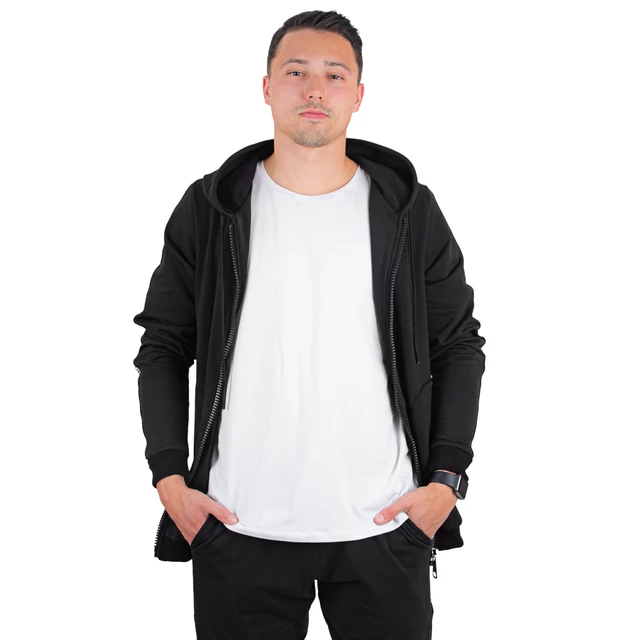 Męska bluza sportowa z kapturem inSPORTline Comfyhoodie Man - Czarny