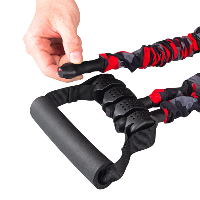 Ekspander regulowany inSPORTline Striker Triple ∙ opór 16–48 kg ∙ 3 gumy w ochronnych rękawach