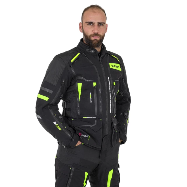 Męska kurtka motocyklowa W-TEC Aircross - Czarno-złoty