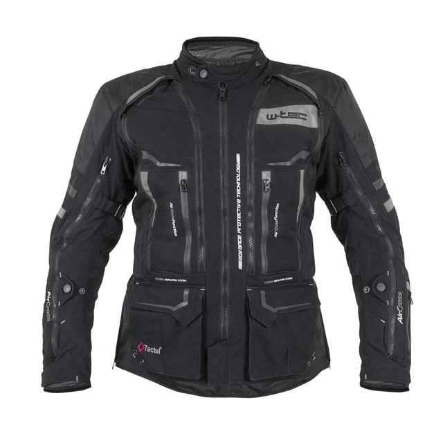 Męska kurtka motocyklowa W-TEC Aircross - Czarno-złoty - Czarno-szary