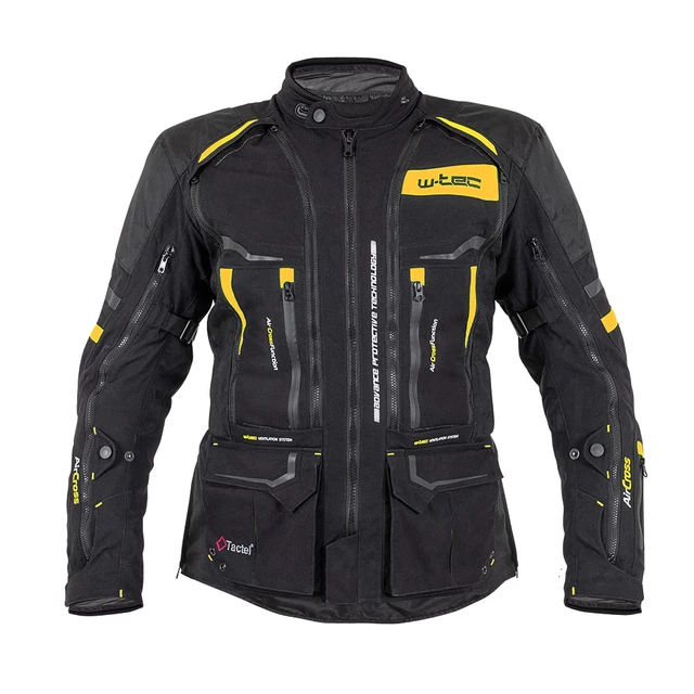 Męska kurtka motocyklowa W-TEC Aircross - Czarno-złoty - Czarno-złoty