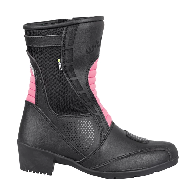 Damskie skórzane buty motocyklowe W-TEC Beckie - Czarno-różowy