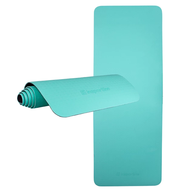 Mata do ćwiczeń fitness inSPORTline Doble 173x61x0,6 cm - Fioletowo-różowy - Zielono-czarny