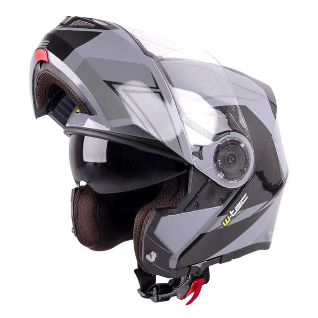 Kask motocyklowy szczękowy W-TEC Vexamo z blendą - Czarno-zielony