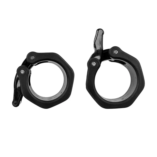 Zaciski olimpijskie na gryf inSPORTline Barcol 50 mm ∙ 2 szt. ∙ nylon/TPR ∙ zatrzask szybkomocujący ∙ antypoślizgowe ∙ czarne ∙ do sztangi
