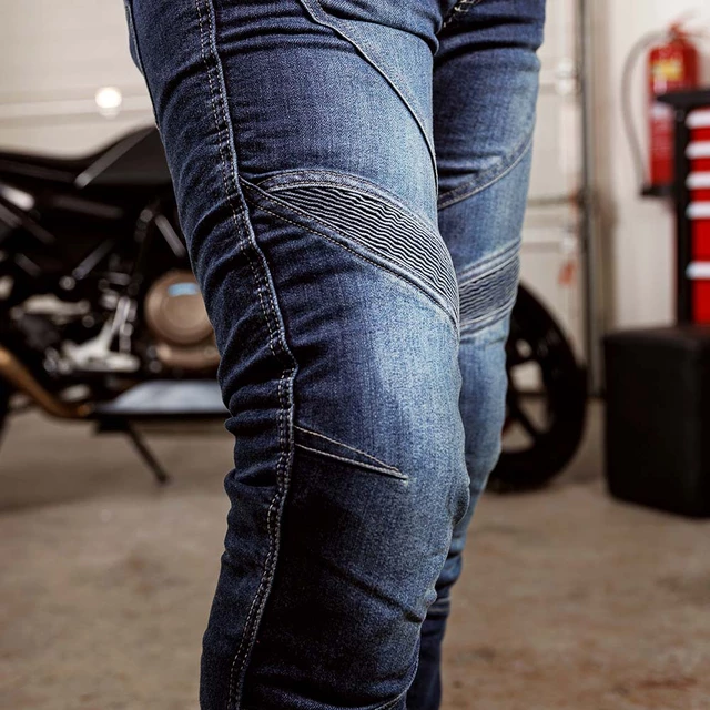 Męskie spodnie jeansy motocyklowe W-TEC Oliver - Niebieski