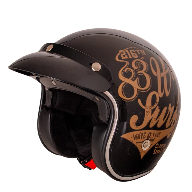 Kask motocyklowy otwarty W-TEC Café Racer - Wielka gwiazda - 3 sposoby surfowania w kolorze brązowym