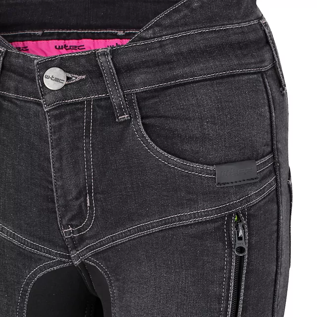 Damskie jeansy motocyklowe W-TEC Biterillo Lady ∙ aramid ∙ ochraniacze ∙ wentylacja ud ∙ wysoki stan ∙ elastyczne panele