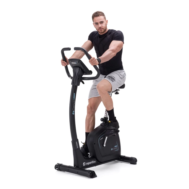 Rower treningowy pionowy inSPORTline inCondi UB60i + pas piersiowy - Szary