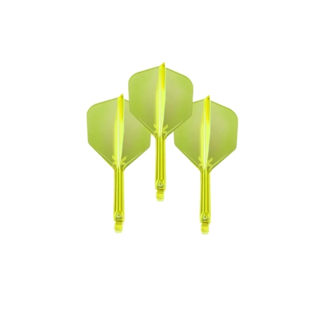 Piórka i nasadki 2w1 do darta Target K-Flex Neon No.6 In Between 3 szt. - Różowy fluo - Fluo żółty
