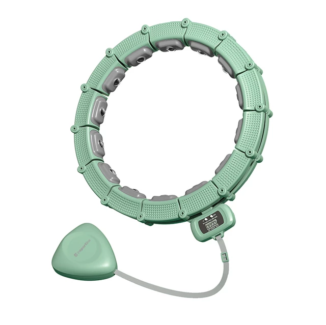 Hula hop z obciążeniem inSPORTline Weight Hoop Lite 69–135 cm ∙ magnetyczne wypustki ∙ ekran LCD ∙ regulowany obwód ∙ magnety