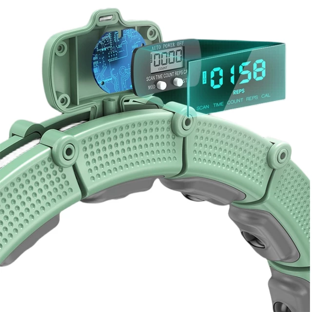 Hula hop z obciążeniem inSPORTline Weight Hoop Lite 69–135 cm ∙ magnetyczne wypustki ∙ ekran LCD ∙ regulowany obwód ∙ magnety