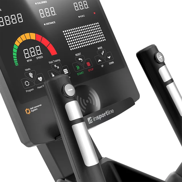 Profesjonalny orbitrek inSPORTline e-Velocer ET ∙ wbudowany generator prądu energii ∙ 32 poziomy ∙ 27 programów ∙ HRC/WATT ∙ nośność 150 kg