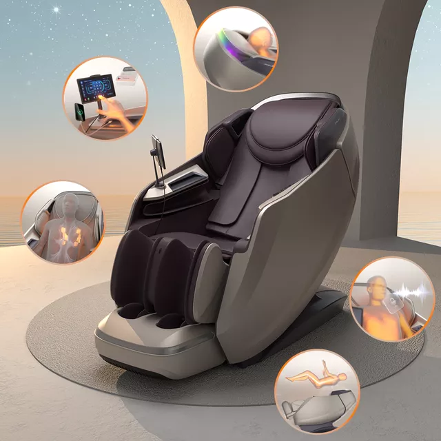 Fotel masujący inSPORTline Balsadena ∙ masaż 4D, powietrzny ∙ ogrzewanie ∙ Bluetooth ∙ Zero Gravity ∙ Zero Space - kawa