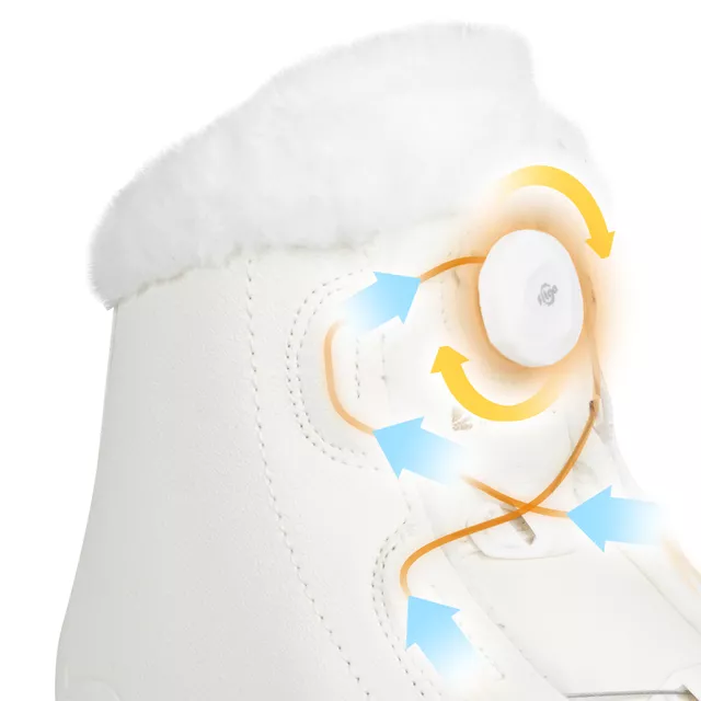 Klasyczne łyżwy figurowe z futerkiem inSPORTline Glis ∙ system szybkiego wiązania ∙ Thermo Fit ∙ płoza stalowa ∙ nośność 100 kg