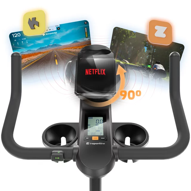 Rower spinningowy inSPORTline ZenRoute 100 ∙ cichy ∙ magnetyczny ∙ regulowany ∙ z optycznym czujnikiem tętna ∙ bluetooth do aplikacji