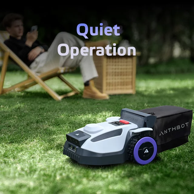 Bezprzewodowy robot koszący Anthbot N8 (1500 m²) ∙ z koszem ∙ nawigacja rtk ∙ dual vision ai ∙ automatyczne opróżnianie kosza