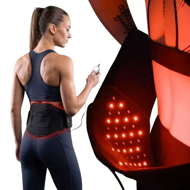 Pas lędźwiowy ze światłem podczerwonym inSPORTline Ilyros ∙ 80 diod led ∙ światło czerwone i NIR ∙ 3 poziomy ∙ bezprzewodowy