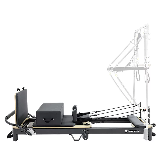Reformer do pilatesu inSPORTline Comfolder EVO ∙ składany ∙ nośność 150 kg ∙ rama aluminiowa ∙ box w zestawie - Beżowy