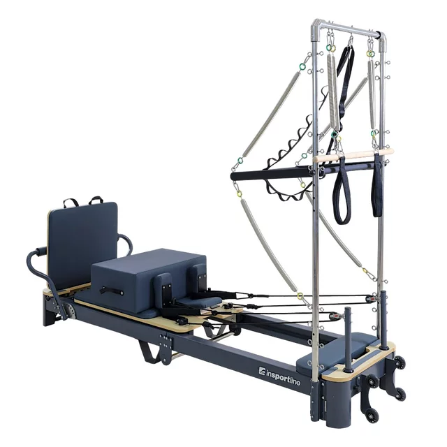 Reformer do pilatesu inSPORTline Comfolder EVO ∙ składany ∙ nośność 150 kg ∙ rama aluminiowa ∙ box w zestawie - Beżowy