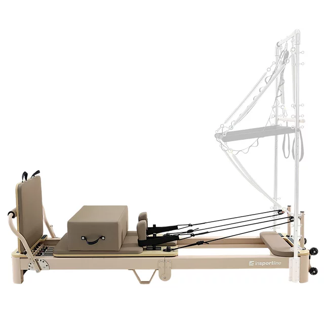 Reformer do pilatesu inSPORTline Comfolder EVO ∙ składany ∙ nośność 150 kg ∙ rama aluminiowa ∙ box w zestawie - Beżowy