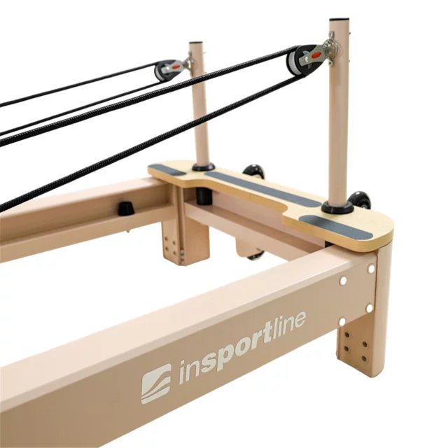 Reformer do pilatesu inSPORTline Comfolder EVO ∙ składany ∙ nośność 150 kg ∙ rama aluminiowa ∙ box w zestawie - Beżowy