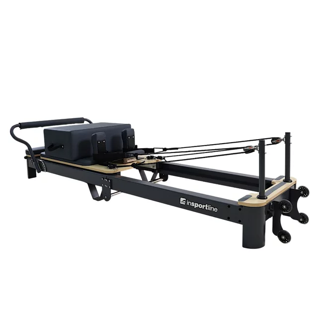 Reformer do pilatesu inSPORTline Comfolder EVO ∙ składany ∙ nośność 150 kg ∙ rama aluminiowa ∙ box w zestawie - Beżowy