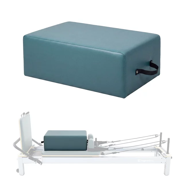 Zapasowy box do pilatesu do reformera inSPORTline Oquiler ∙ 2 uchwyty ∙ drewno/pianka/mikrofibra ∙ 5,8 kg - Różowy - Zielony-niebieski