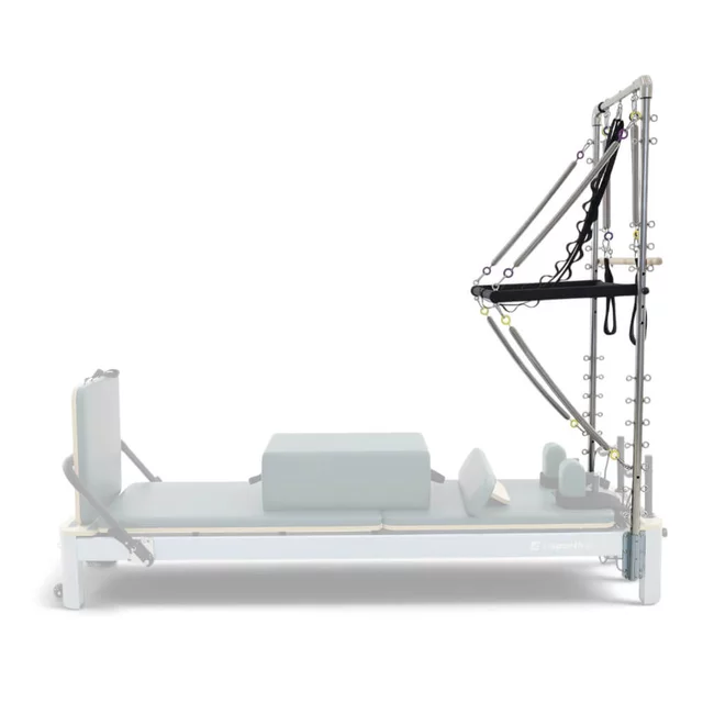 Wieża do reformera pilates inSPORTline Oquiler ∙ nośność 100 kg ∙ 8 sprężyn ∙ uchwyt V ∙ 45 oczek ∙ drążek roll-down