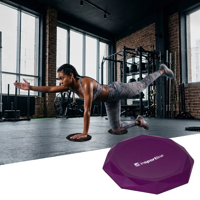Podkładka fitness pod kolana inSPORTline Octazone 18x18x2 cm ∙ anatomiczna ∙ gęsta pianka PU ∙ amortyzacja wstrząsów ∙ ochrona stawów - Czarny - Fioletowy