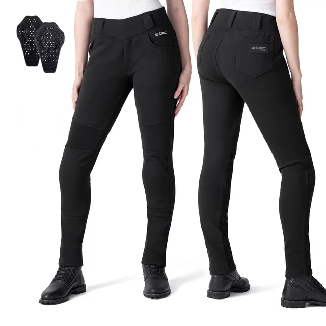 Legginsy motocyklowe damskie W-TEC Lukrecia Base ∙ dopasowany krój ∙ ochraniacze kolan CE poziom 2 ∙ wysoka talia ∙ elastyczne panele ∙ 4 kieszenie