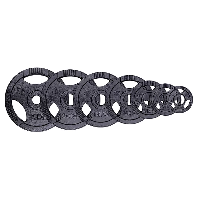 Żeliwne talerze olimpijskie inSPORTline Hamerton Black 50 mm 1,25-25 kg ∙ wytrzymałe uchwyty ∙ do sztangi olimpijskiej