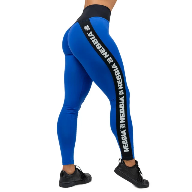 Legginsy z wysokim stanem Nebbia ICONIC 209 - Czarny - Niebieski